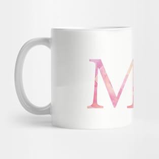 Pink Mu Watercolor Letter Mug